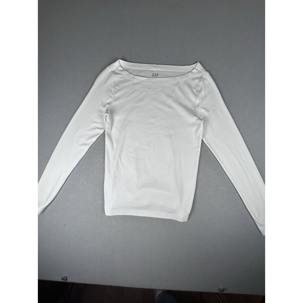 Gap Modern long sleeve boatneck t-shirt Basic Womens Sz M
